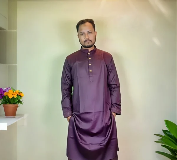 Men’s Exclusive Panjabi (purple And Embroidered)