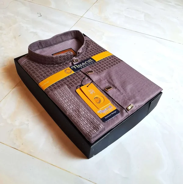 Men’s Exclusive Panjabi (shade of purple And Embroidered) - Image 2